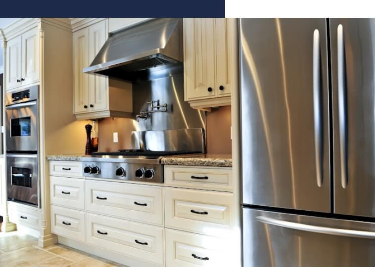 Contemporary Kitchen with Stainless Steel and Cream Accents